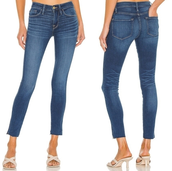 Revolve FRAME Decades Blue Le Skinny De Jeanne Crop Jeans 26 - Picture 1 of 6